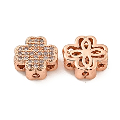 Brass Cubic Zirconia Beads&nbsp;KKB-L215-031RG