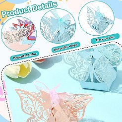 30Pcs 6 Colors European Style Hollow Butterfly Wedding Dress Paper Candy Gift Packaging Boxes&nbsp;CBOX-CJ0001-01