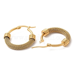 304 Stainless Steel Mesh Chains Hoop Earrings&nbsp;EJEW-M221-03G