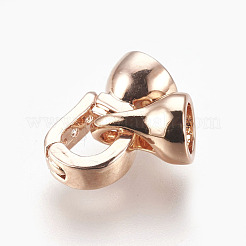Brass Micro Pave Cubic Zirconia Fold Over Clasps&nbsp;KK-P164-05RG