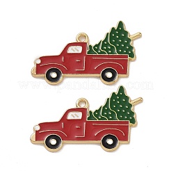 Christmas Theme Rack Plating Alloy Enamel Pendants&nbsp;PALLOY-O109-16LG