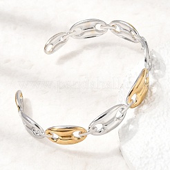 Two Tone 304 Stainless Steel Mariner Chain Cuff Bangles for Women&nbsp;SA-CBA82C8-07GP