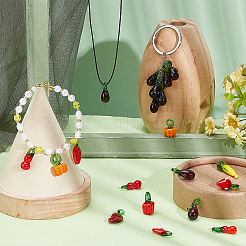 70Pcs 10 Styles Fruit & Vegetable Theme Glass Pendants&nbsp;GGLA-PH0001-69