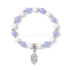 3Pcs 3 Styles Leaf Alloy Charm Bracelets&nbsp;BJEW-JB12467
