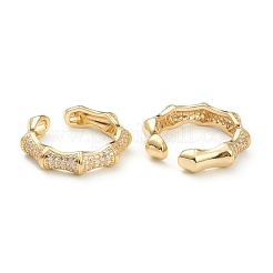 Brass Micro Pave Clear Cubic Zirconia Cuff Rings&nbsp;ZIRC-M117-06G