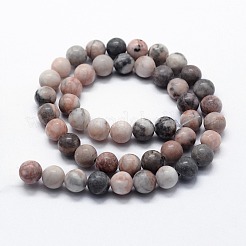 Natural Pink Zebra Jasper Beads Strands&nbsp;G-I199-26-8mm