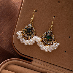 Bohemian Style Alloy Rhinestone Flower  Chandelier Earrings&nbsp;FS-WG4647F-01