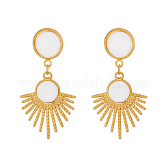 Fan 304 Stainless Steel Dangle Stud Earrings&nbsp;AT4546