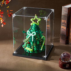 Acrylic Minifigures Display Cases with Black Base&nbsp;ODIS-WH0079-068C