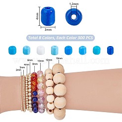 8 Sets 8 Colors Opaque Baking Paint Glass Beads&nbsp;DGLA-PH0001-21
