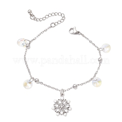 3Pcs Christmas Snowflake Alloy Charm Bracelets&nbsp;BJEW-JB12677