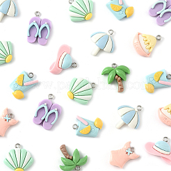 28Pcs 8 Styles Summer Theme Resin Pendants&nbsp;CRES-FS0001-23