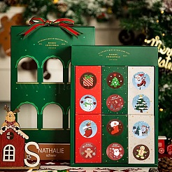 3 Rolls 3 Styles 8 Patterns Christmas Round Dot Self Adhesive Paper Stickers Roll&nbsp;DIY-YW0009-90