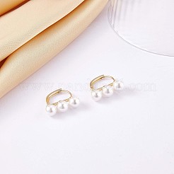 Triple Shell Pearl Beaded Hoop Earrings&nbsp;JE1001A