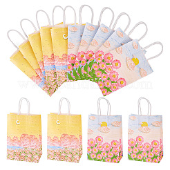 10Pcs 2 Colors Paper Flower Pattern Printed Carry Storage Tote Bags&nbsp;ABAG-TA0001-49A