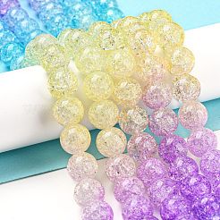 Spray Painted Crackle Glass Beads Strands&nbsp;DGLA-C002-10mm-07