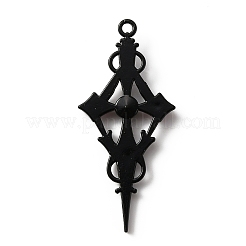 Jet Rhinestone Cross Pendant with Red Enamel&nbsp;ENAM-WH0001-06EB-03