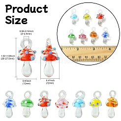14Pcs 7 Styles Handmade Lampwork Pendants&nbsp;LAMP-CJ0002-20