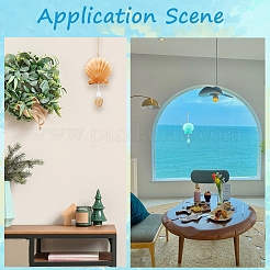 Hot Melt Glass Shell Shape Pendant Decoration&nbsp;AJEW-WH20073-014
