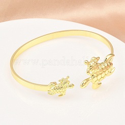Marine Organism Brass Cuff Bangles for Women&nbsp;BJEW-D368-03L-G