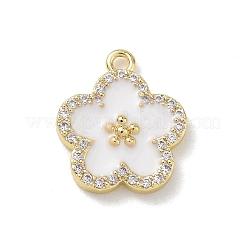 Brass Micro Pave Clear Cubic Zirconia Enamel Pendants&nbsp;KK-A300-18