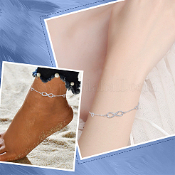 1Pc 925 Sterling Silver Micro Pave Cubic Zirconia Link Bracelets&nbsp;BJEW-AR0001-10
