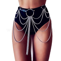 Ring Alloy Layered Chain Tassel with Imitation Leather Waist Belly Chains for Women&nbsp;FS-WG3DEB2-01