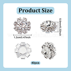 40Pcs Alloy Rhinestones Cabochons&nbsp;FIND-NB0005-93P