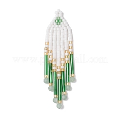 4Pcs 4 Colors Glass Seed Beaded Tassels Pendants&nbsp;PALLOY-MZ00655