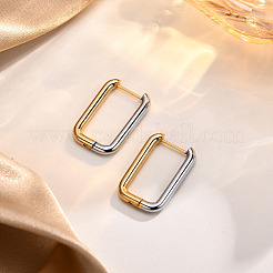 Two Tone 304 Stainless Steel Hoop Earrings&nbsp;EJEW-K257-02A-GP