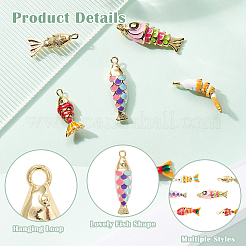 6Pcs 6 Styles Rack Plating Brass Pendants&nbsp;KK-SZ0008-31
