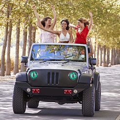 4 Pairs 2 Styles Eye PVC Headlight Car Sticker&nbsp;AJEW-HY0002-38B