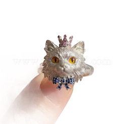 Alloy Rhinestone Cuff Open Rings&nbsp;WG3624E-01