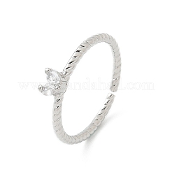 Heart Clear Cubic Zirconia Cuff Rings&nbsp;RJEW-G337-14G