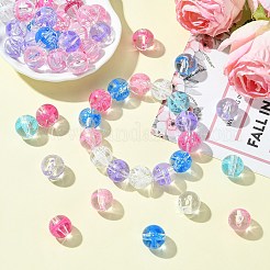 50Pcs UV Plating Transparent Acrylic Beads&nbsp;MACR-CJ0002-13
