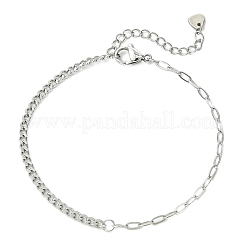 304 Stainless Steel Curb Chain & Paperclip Chain Bracelets&nbsp;BJEW-JB14161-02