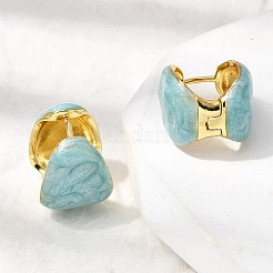 Brass Enamel Hoop Earrings&nbsp;EJEW-P333-06G