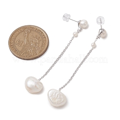 Natural Pearl Ear Studs&nbsp;EJEW-P286-14P