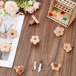 8 Bags 2 Styles Flower Wood Drawer Cabinets Handles&nbsp;FIND-GO0004-72