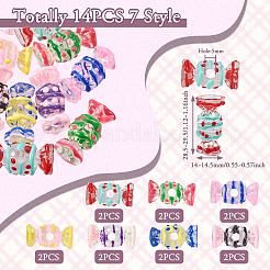 14Pcs 7 Style Transparent Acrylic Beads&nbsp;FIND-TA0002-42
