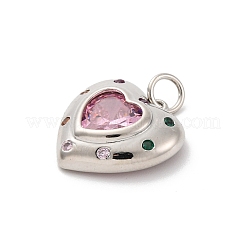 Brass Micro Pave Cubic Zirconia Pendants&nbsp;KK-U033-01P