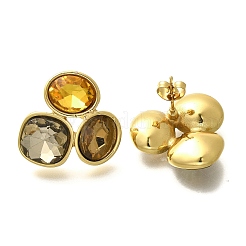 304 Stainless Steel Rhinestone Stud Earrings&nbsp;EJEW-M070-03G