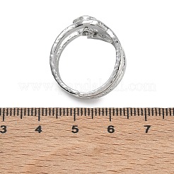 Brass Micro Pave Cubic Zirconia Cuff Open Rings for Women&nbsp;RJEW-L343-11P