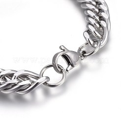 Tarnish Resistant 304 Stainless Steel Cuban Link Chain Bracelets&nbsp;BJEW-L637-01A-P