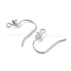 Rhodium Plated 925 Sterling Silver with Clear Cubic Zirconia Earring Hooks&nbsp;LS-STER-G036-16P