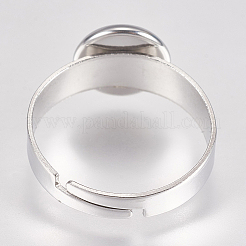 Tarnish Resistant 304 Stainless Steel Pad Ring Settings&nbsp;STAS-G173-19P-8mm