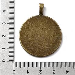Flat Round Alloy Pendant Cabochon Settings&nbsp;X-PALLOY-N0088-26AB-NF