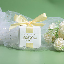 Wedding Paper Candy Gift Packaging Boxes with Polyester Ribbon&nbsp;CON-WH0105-08