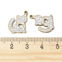 201 Stainless Steel Rhinestone Pendants&nbsp;STAS-V005-05G-01