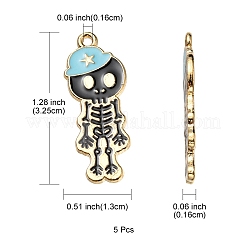 5Pcs Alloy Enamel Pendants&nbsp;ENAM-YW0001-49A
